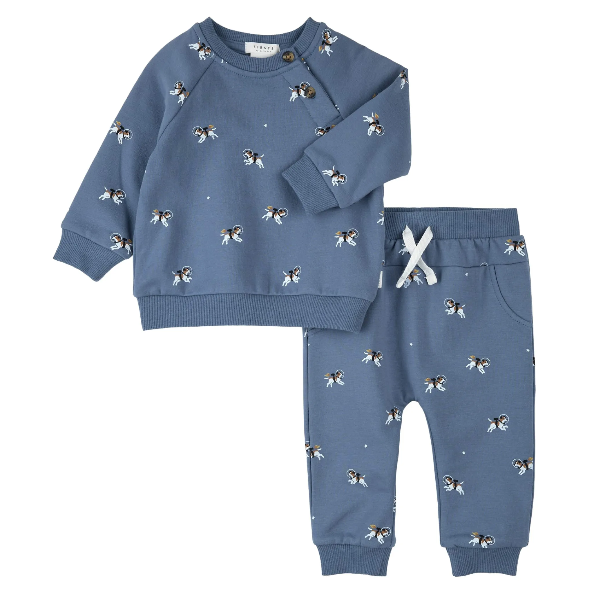 BOY Firsts par Petit Lem Outfit Sets>Space Fleece Set 3-24m