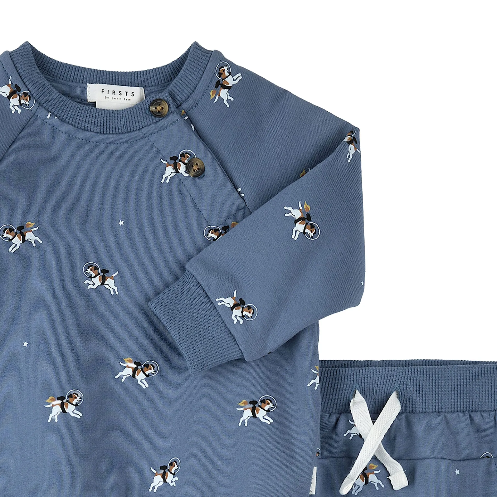 BOY Firsts par Petit Lem Outfit Sets>Space Fleece Set 3-24m
