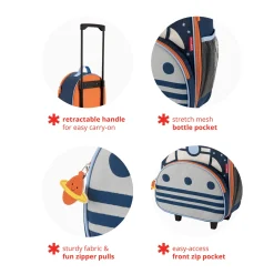 Kids Skip Hop Spark Style Kids Carry On Rolling Luggage - Rocket
