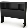 South Shore Twin, Full & Queen Beds>Spark Twin Bookcase Headboard - Pure Black