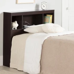 South Shore Twin, Full & Queen Beds>Spark Twin Bookcase Headboard - Chocolate