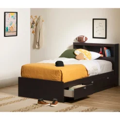 South Shore Spark Twin Mates Bed with Drawers - Chocolate
