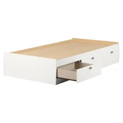South Shore Spark Twin Mates Bed with Drawers - Pure White