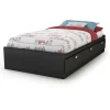 South Shore Spark Twin Mates Bed with Drawers - Pure Black