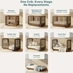 Dadada Baby Spirit 8-in-1 Convertible Crib- Walnut