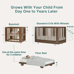 Dadada Baby Spirit 8-in-1 Convertible Crib- Walnut