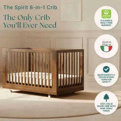 Dadada Baby Spirit 8-in-1 Convertible Crib- Walnut