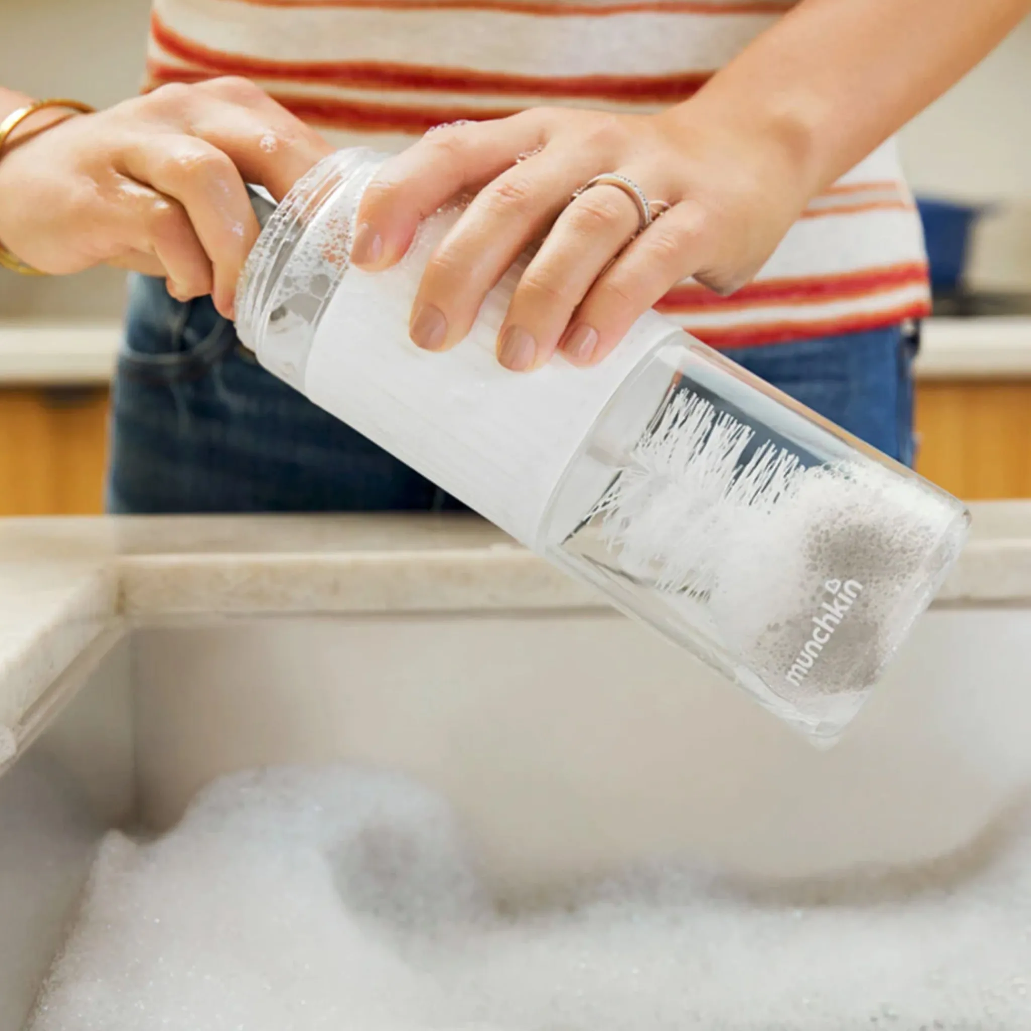 Kids Munchkin Cleaning & Food Preparation|Cleaning & Sterilizing>Sponge™ Bottle Brush - Grey