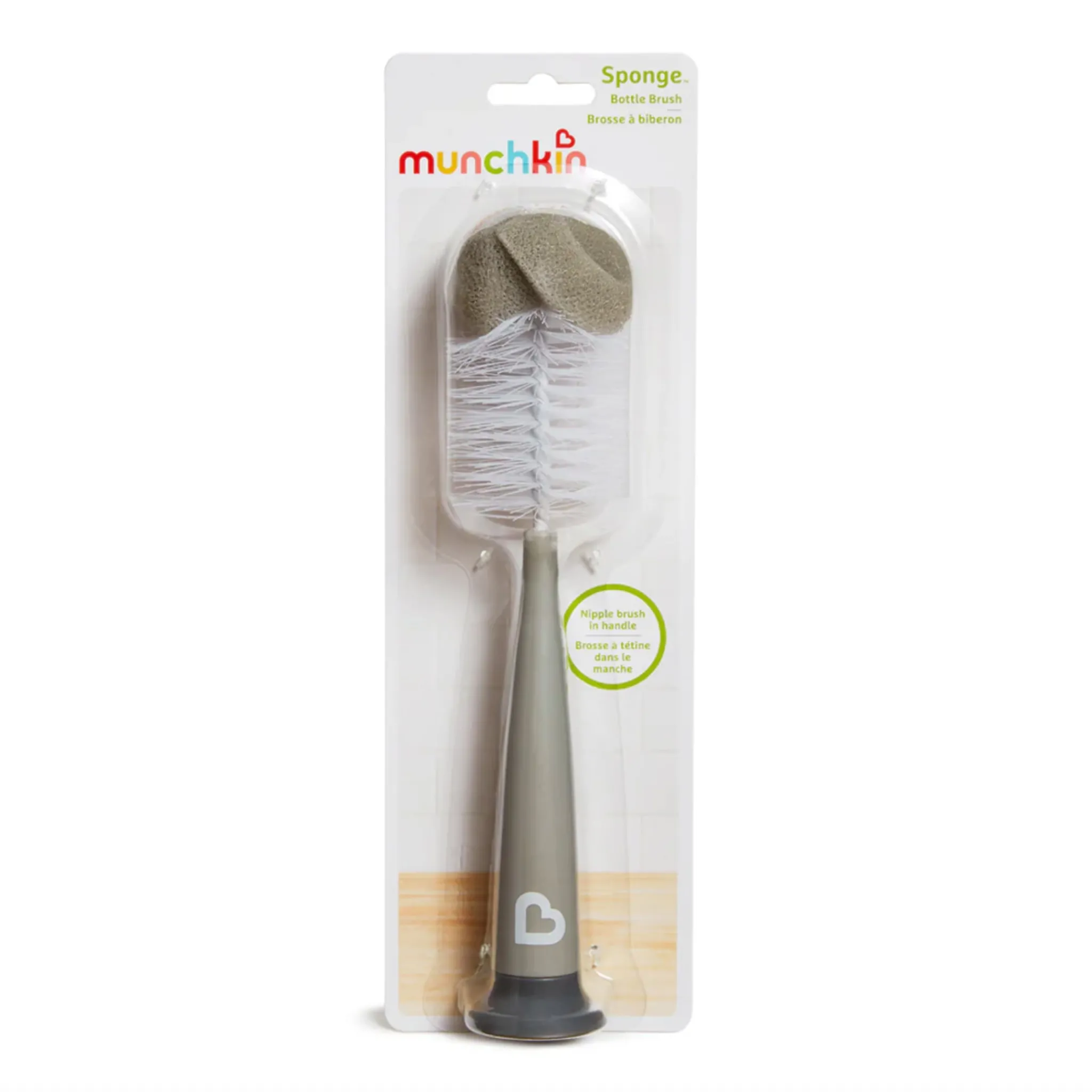 Kids Munchkin Cleaning & Food Preparation|Cleaning & Sterilizing>Sponge™ Bottle Brush - Grey