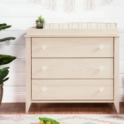 Babyletto Changing Tables>Sprout 3-Drawer Changer Dresser - Washed Natural / White
