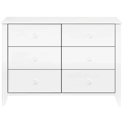 Babyletto Storage Furniture>Sprout 6-Drawer Double Dresser - White