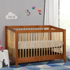 Babyletto Sprout 4-in-1 Convertible Crib withToddler Bed Conversion Kit - Chestnut / Natural