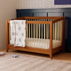 Babyletto Sprout 4-in-1 Convertible Crib withToddler Bed Conversion Kit - Chestnut / Natural