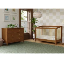Babyletto Sprout 4-in-1 Convertible Crib withToddler Bed Conversion Kit - Chestnut / Natural