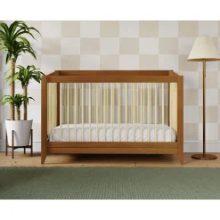Babyletto Sprout 4-in-1 Convertible Crib withToddler Bed Conversion Kit - Chestnut / Natural