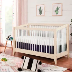 Babyletto Cribs & Mattresses|Cribs & Mattresses>Sprout 4-in-1 Convertible Crib withToddler Bed Conversion Kit - White / Natural