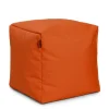 Arico Square Ottoman and Footrest - Tangerine Orange