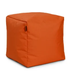 Arico Square Ottoman and Footrest - Tangerine Orange