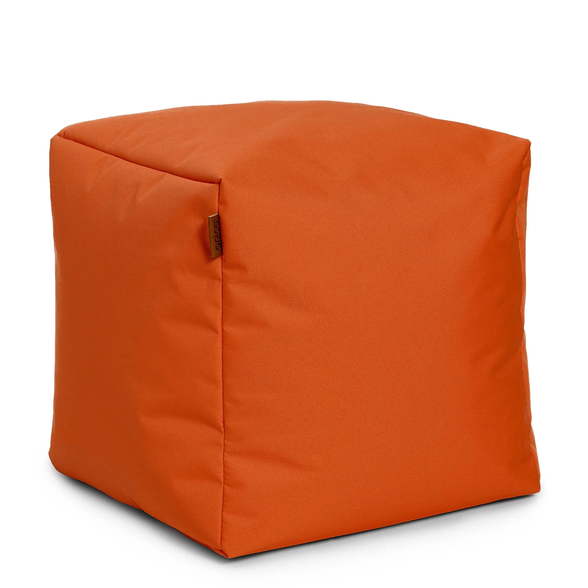 Arico Square Ottoman and Footrest - Tangerine Orange