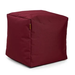 Arico Square Ottoman and Footrest - Bordeaux Red
