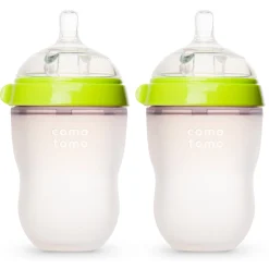 Como Tomo Squeezable Natural Flowing Bottle 8oz Set of 2 - Green