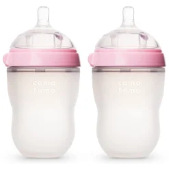 Como Tomo Squeezable Natural Flowing Bottle 8oz Set of 2 - Pink