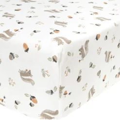 Kids Perlimpinpin Sheets|Bedding>Squirrels Fitted Crib Sheet
