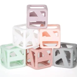 Munch Mitt Teething Toys>Stack N Chew Mini Cubes - Pastel