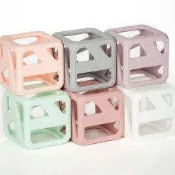 Munch Mitt Teething Toys>Stack N Chew Mini Cubes - Pastel
