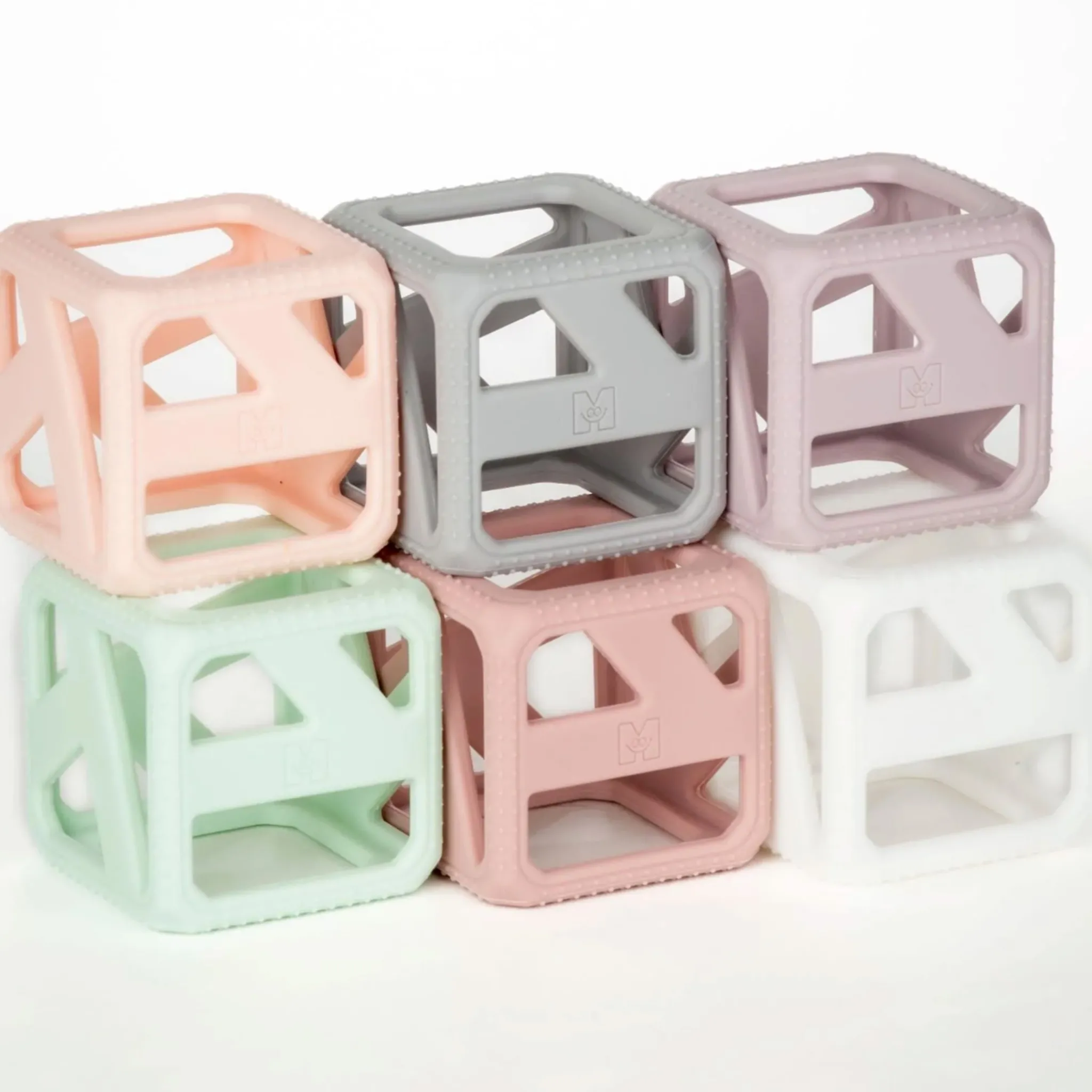 Munch Mitt Teething Toys>Stack N Chew Mini Cubes - Pastel