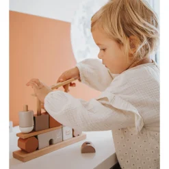 Label Label Stacking Blocks House - Nougat