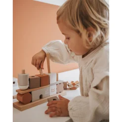 Label Label Stacking Blocks House - Nougat