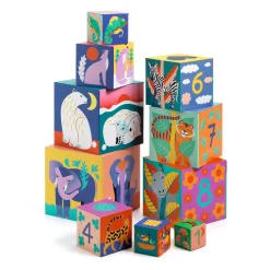 Djeco Stacking Cubes - Wild animals