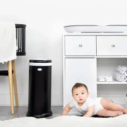 Ubbi Stainless Steel Diapers Pail - Black Matte