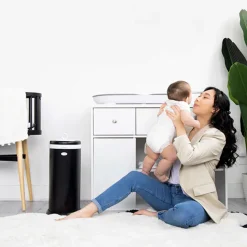 Ubbi Stainless Steel Diapers Pail - Black Matte