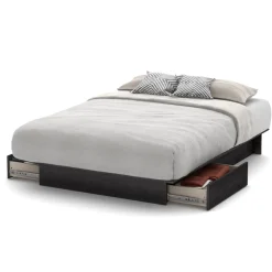 South Shore Twin, Full & Queen Beds>Step One Double / Queen Platform Bed - Grey Oak