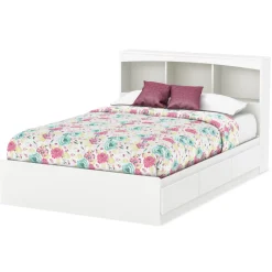 South Shore Step One Double Bookcase Headboard - Pure White