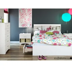 South Shore Step One Double Bookcase Headboard - Pure White