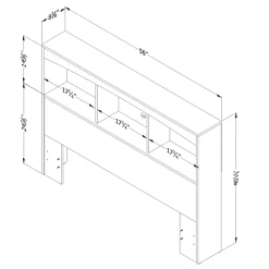 South Shore Step One Double Bookcase Headboard - Pure White