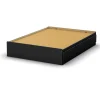 South Shore Step One Double Mates Bed with 3 Drawers - Pure Black