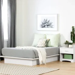 South Shore Twin, Full & Queen Beds>Step One Double Platform Bed - White