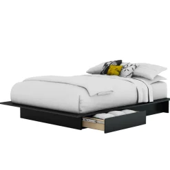 South Shore Step One Double Platform Bed - Pure Black
