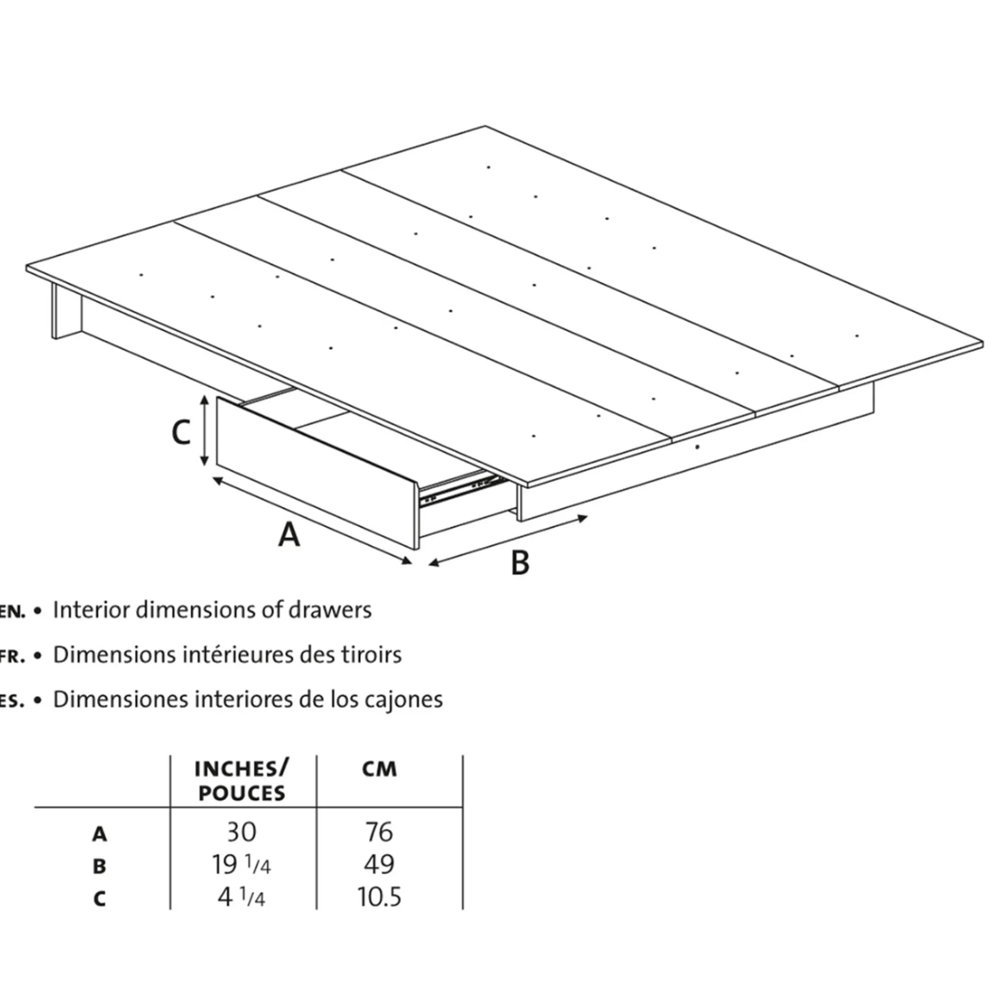 South Shore Step One Double Platform Bed - Pure Black