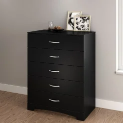 South Shore Storage Furniture>Step One 5-Drawer Chest - Pure Black