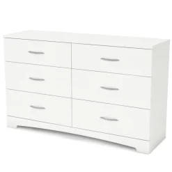 South Shore Step One 6-Drawer Double Dresser - Pure White