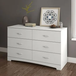 South Shore Step One 6-Drawer Double Dresser - Pure White