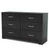 South Shore Step One 6-Drawer Double Dresser - Pure Black