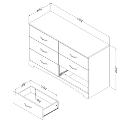 South Shore Step One 6-Drawer Double Dresser - Pure Black