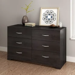 South Shore Storage Furniture>Step One 6-Drawer Double Dresser - Gray Oak
