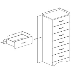 South Shore Step One 6-drawer lingerie chest - Pure Black